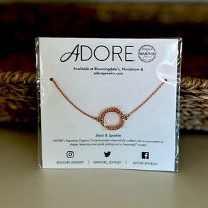 Adore stack and sparkle organic circle Swarovski crystal rose gold bracelet